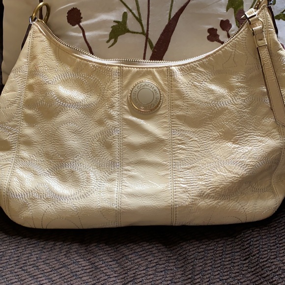 Cream/ivory colored authentic coach purse. - Picture 10 of 17